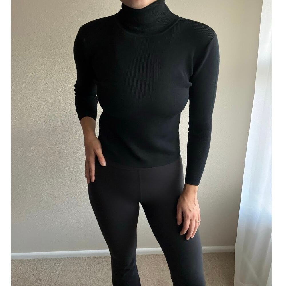 Vintage 80s Pendleton Black Turtleneck 100% Silk retro neutral minimalist winter